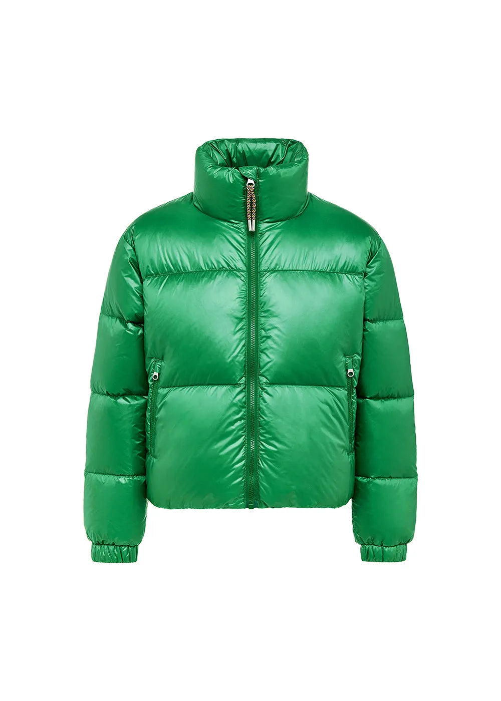 Shiny down jacket for girls Pyrenex Goldin green