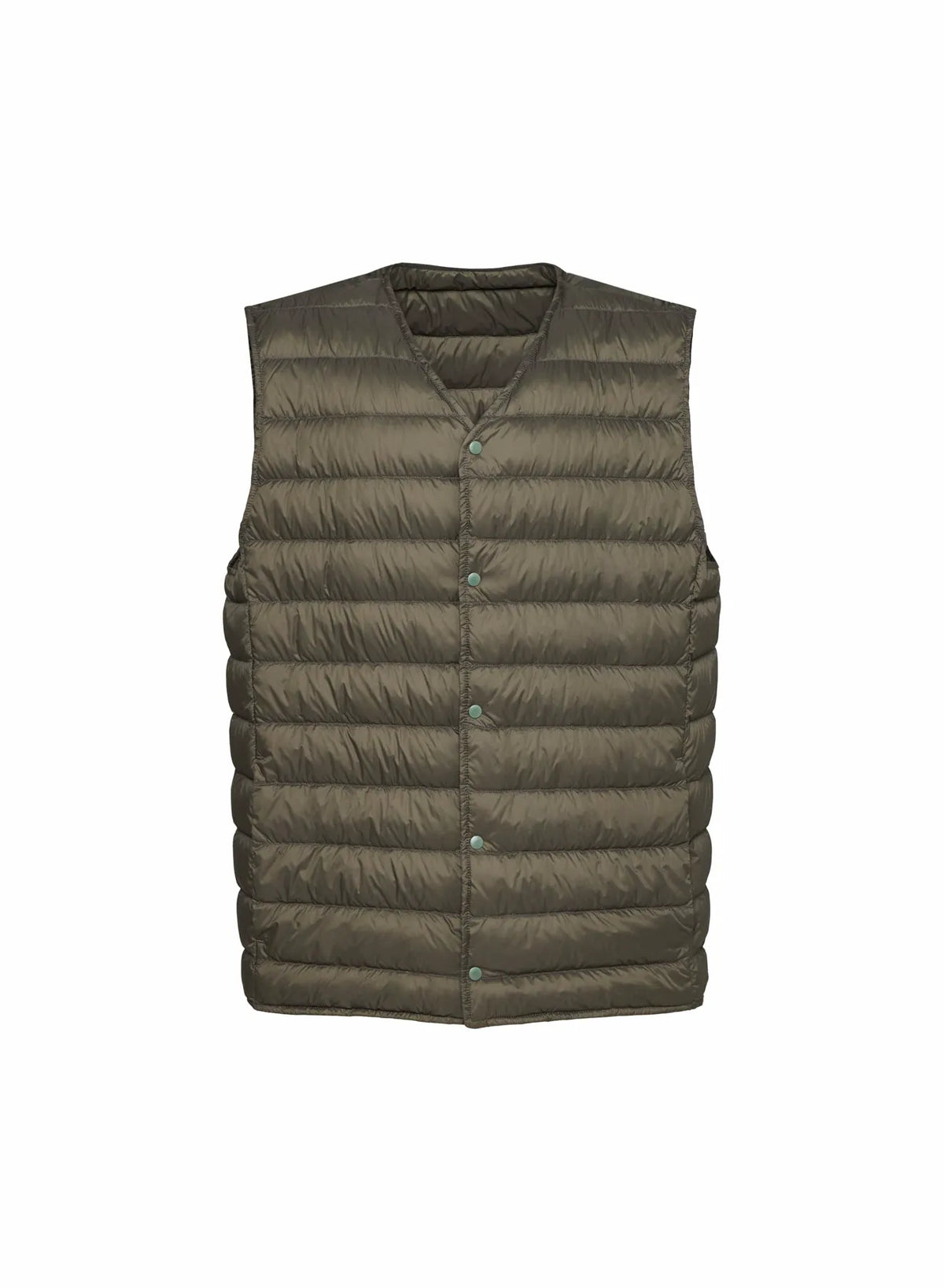 Men's sleeveless Pyrenex Elgor down jacket in dark khaki