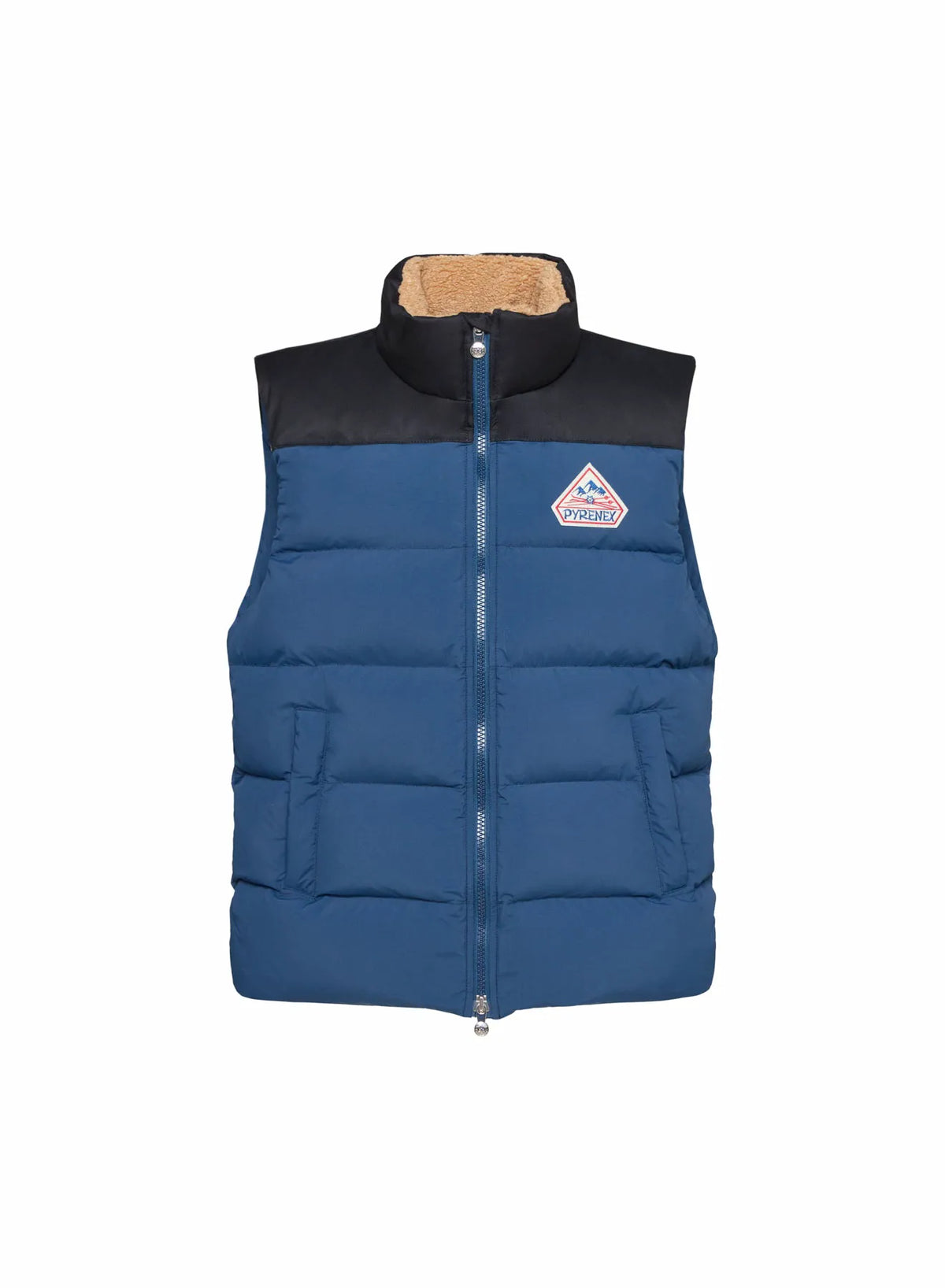 Pyrenex Retro John petrol blue sleeveless down jacket