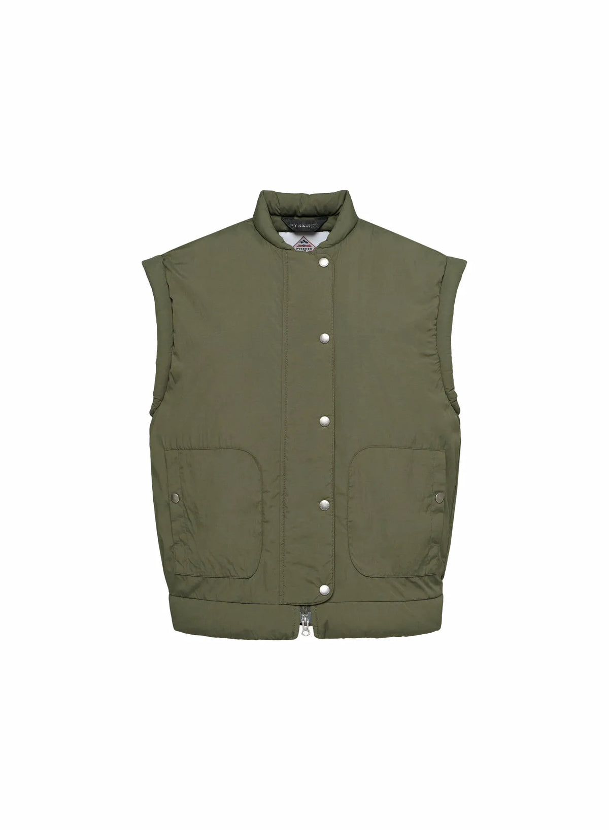 Lightweight sleeveless women's down jacket Pyrenex Ritzy dark khaki