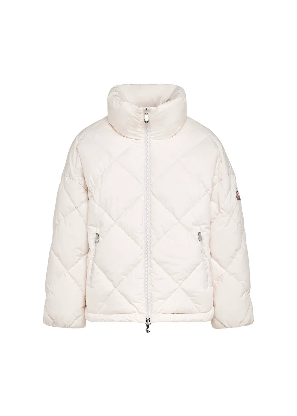 Pyrenex Adele oversize women's down jacket with wraparound collar Chalk
