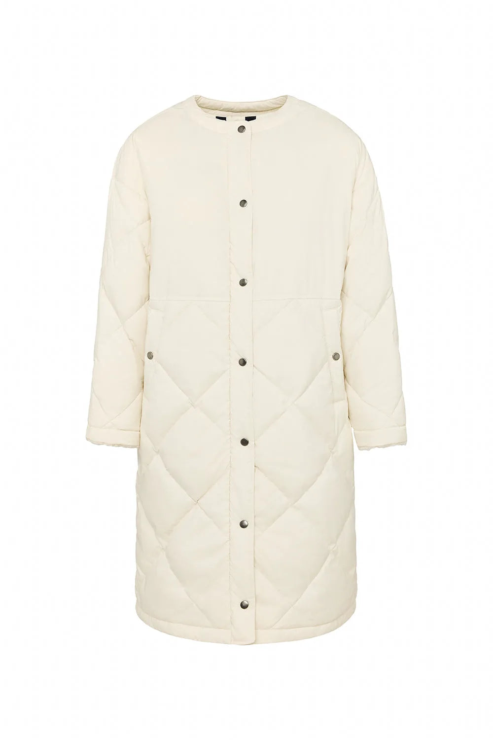 Long women's down jacket Pyrenex Blossom ivory