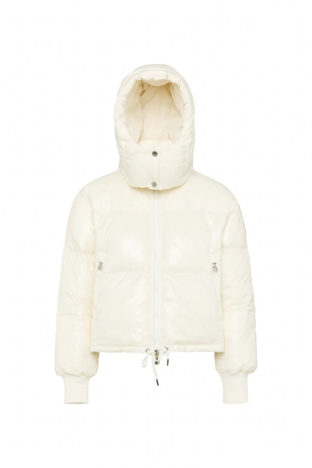 Short hooded down jacket for women Pyrenex Altic white