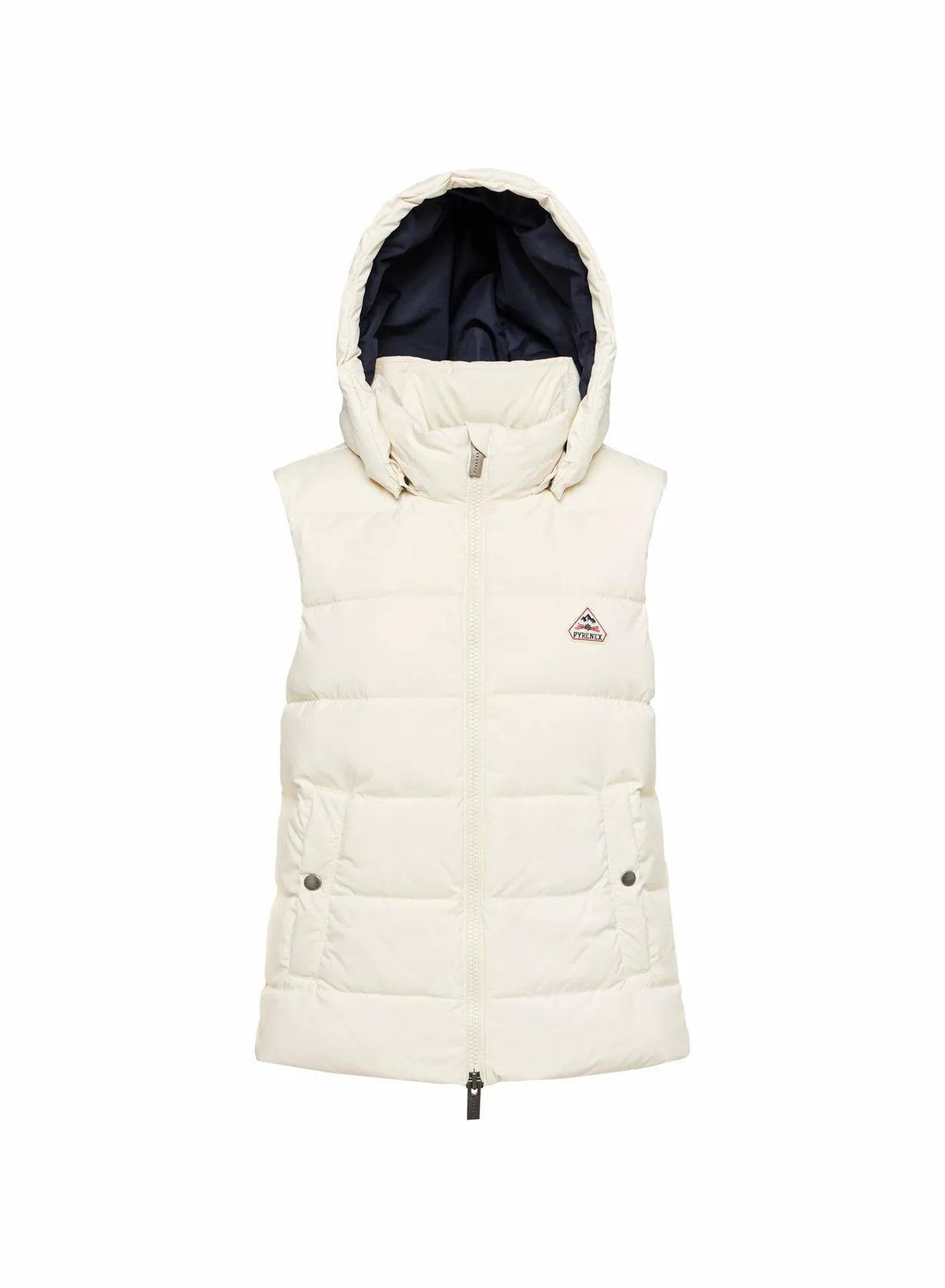Women's sleeveless down jacket Pyrenex Spoutnic with removable hood white