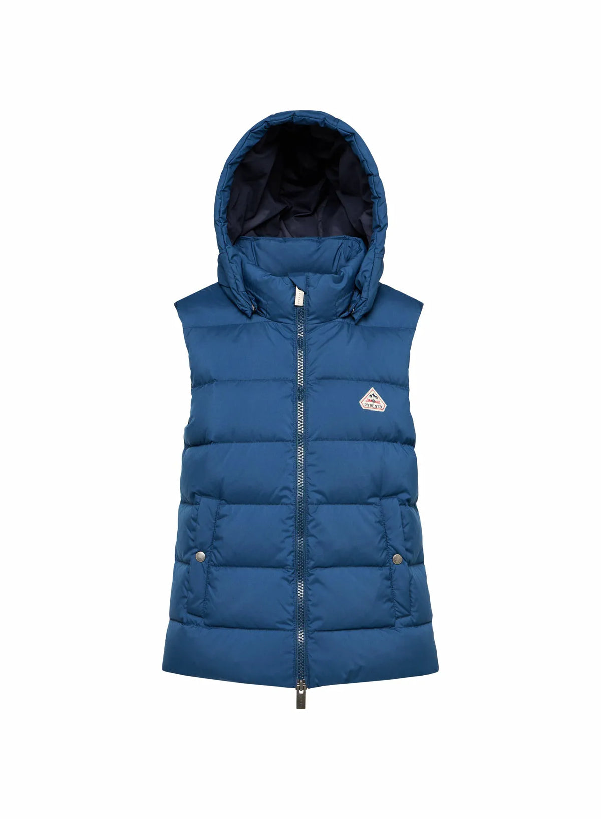 Women's Pyrenex Spoutnic sleeveless down jacket with removable hood in teal