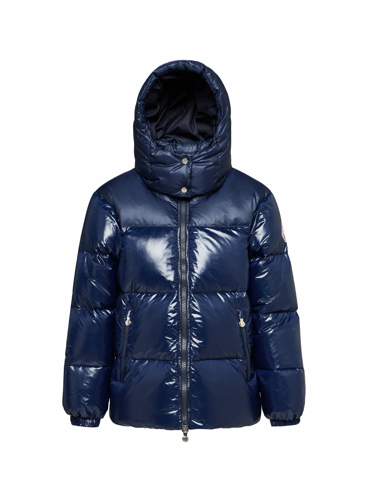 Shiny women's down jacket Lively navy blue