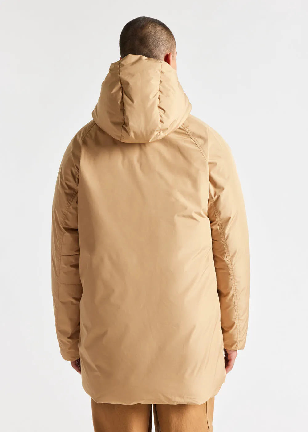 Pyrenex Spark men's hooded parka in natural down Iced coffee
