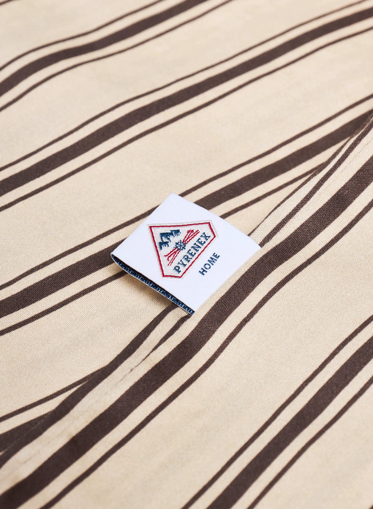 Lily duvet cover with brown and ecru stripes in cotton and TENCEL™ Lyocell