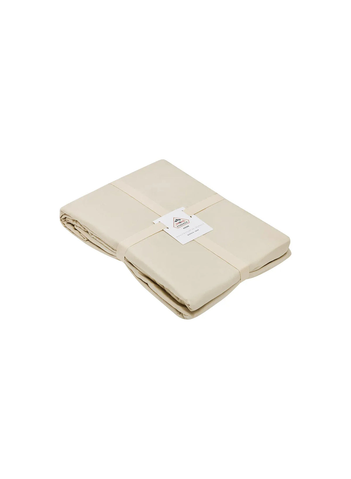 Lily plain ecru fitted sheet in cotton and TENCEL™ Lyocell