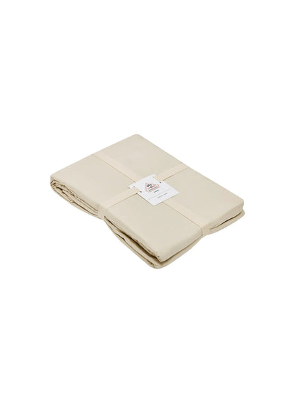 Lily plain ecru fitted sheet in cotton and TENCEL™ Lyocell