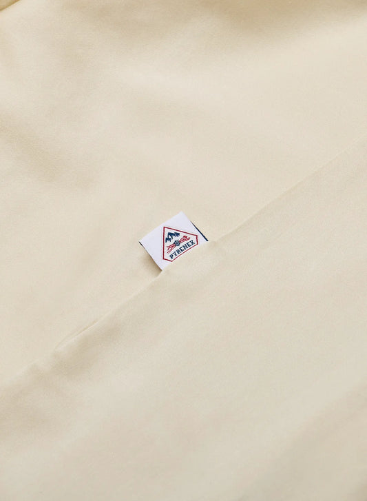 Lily plain ecru fitted sheet in cotton and TENCEL™ Lyocell