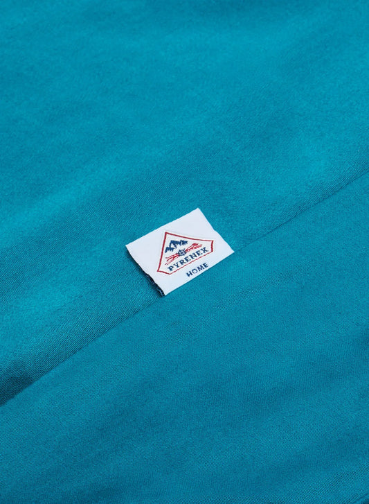 Lily fitted sheet plain peacock blue in cotton and TENCEL™ Lyocell