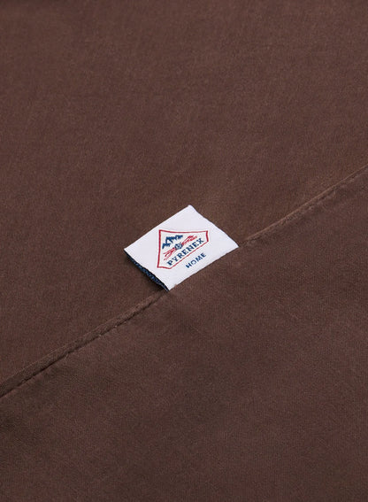 Lily plain chocolate brown fitted sheet in cotton and TENCEL™ Lyocell