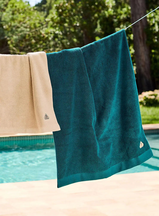 Hana peacock blue bath towel