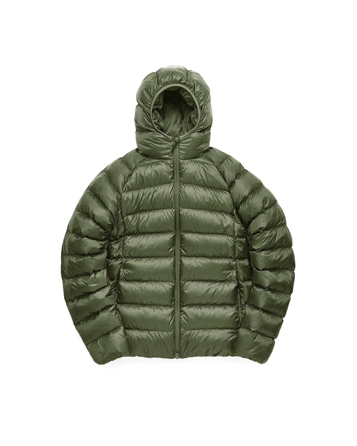 Hooded men's down jacket Pyrenex Arial dark khaki
