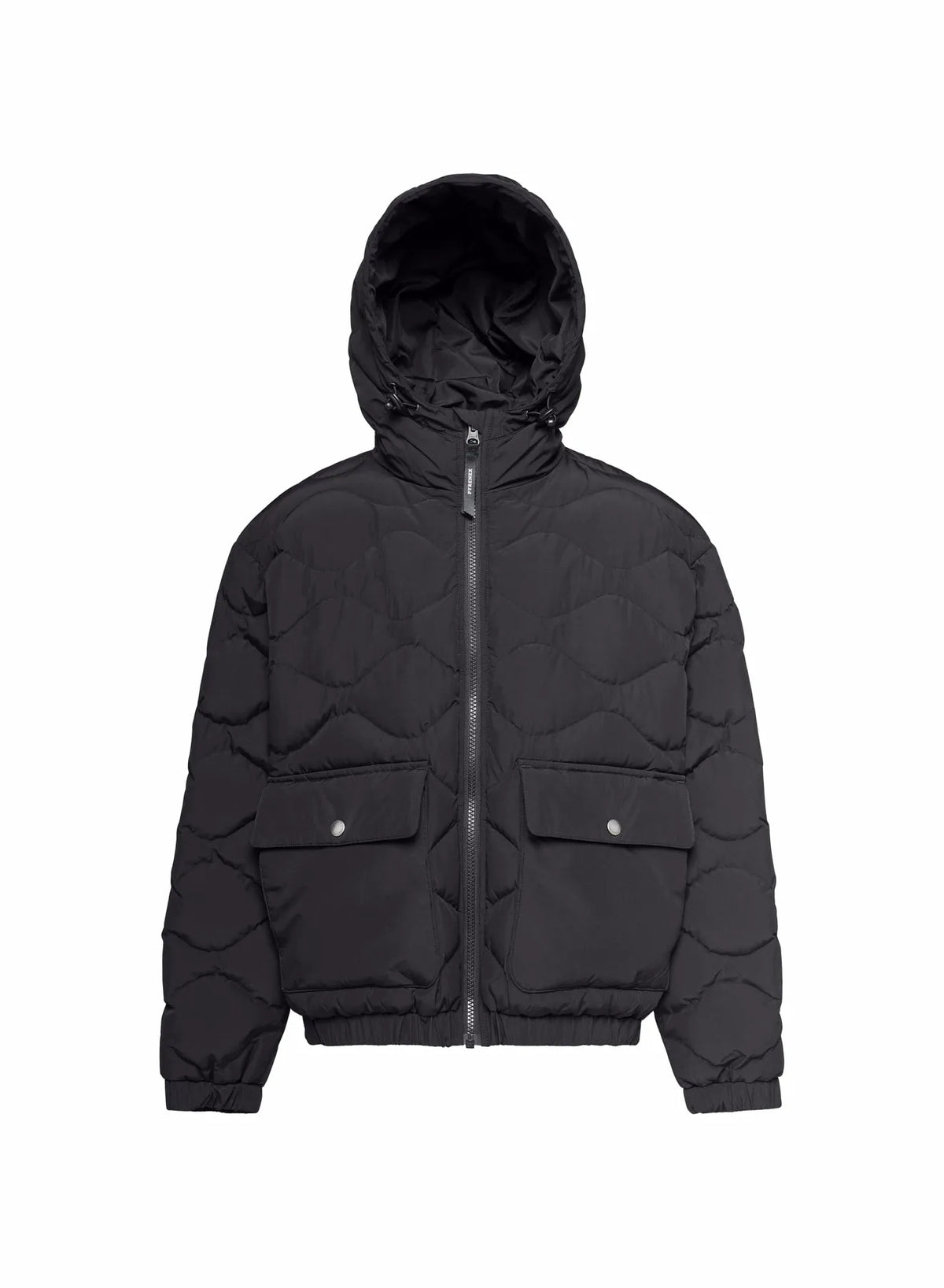 Children's hooded bomber down jacket Beille black