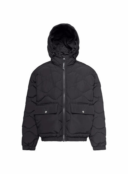 Children's hooded bomber down jacket Beille black
