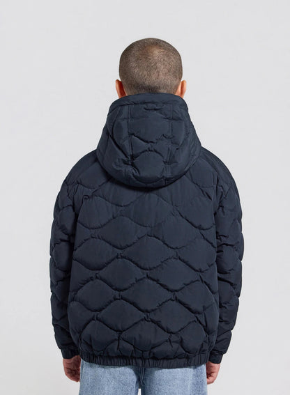 Beille dark blue hooded bomber children's down jacket
