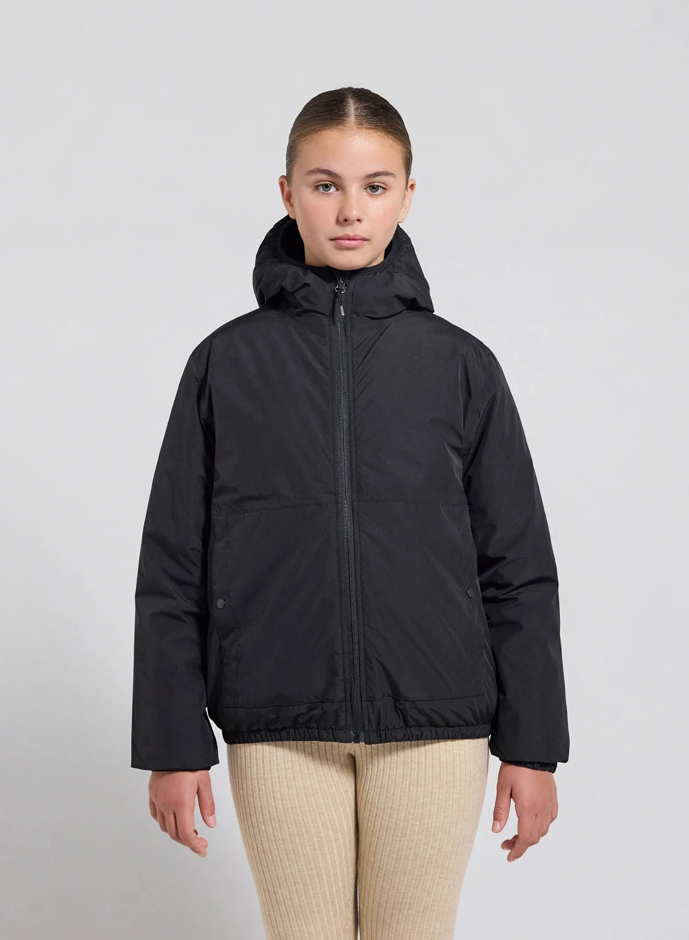 Waterproof hooded down jacket for children Density black