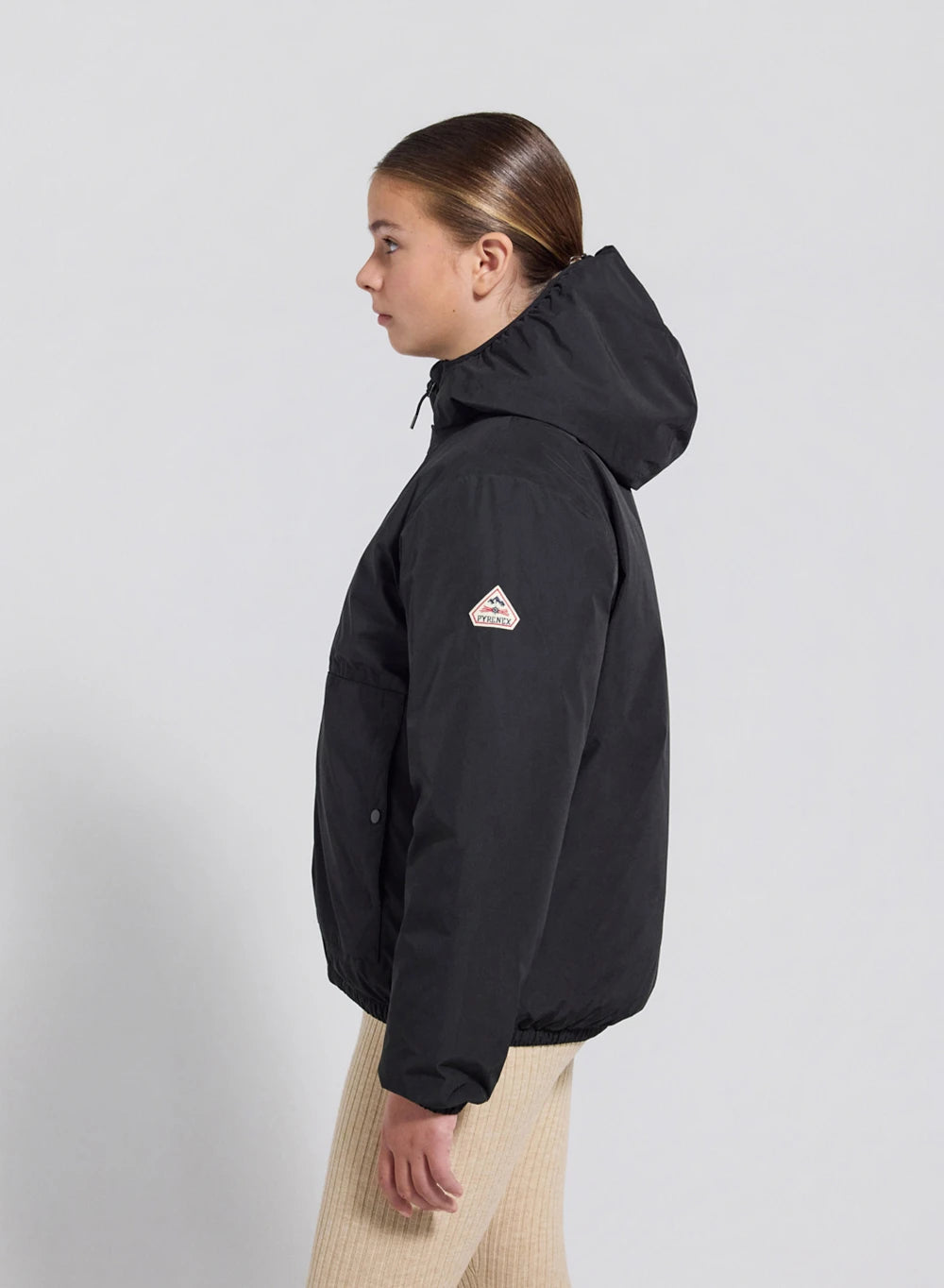 Waterproof hooded down jacket for children Density black