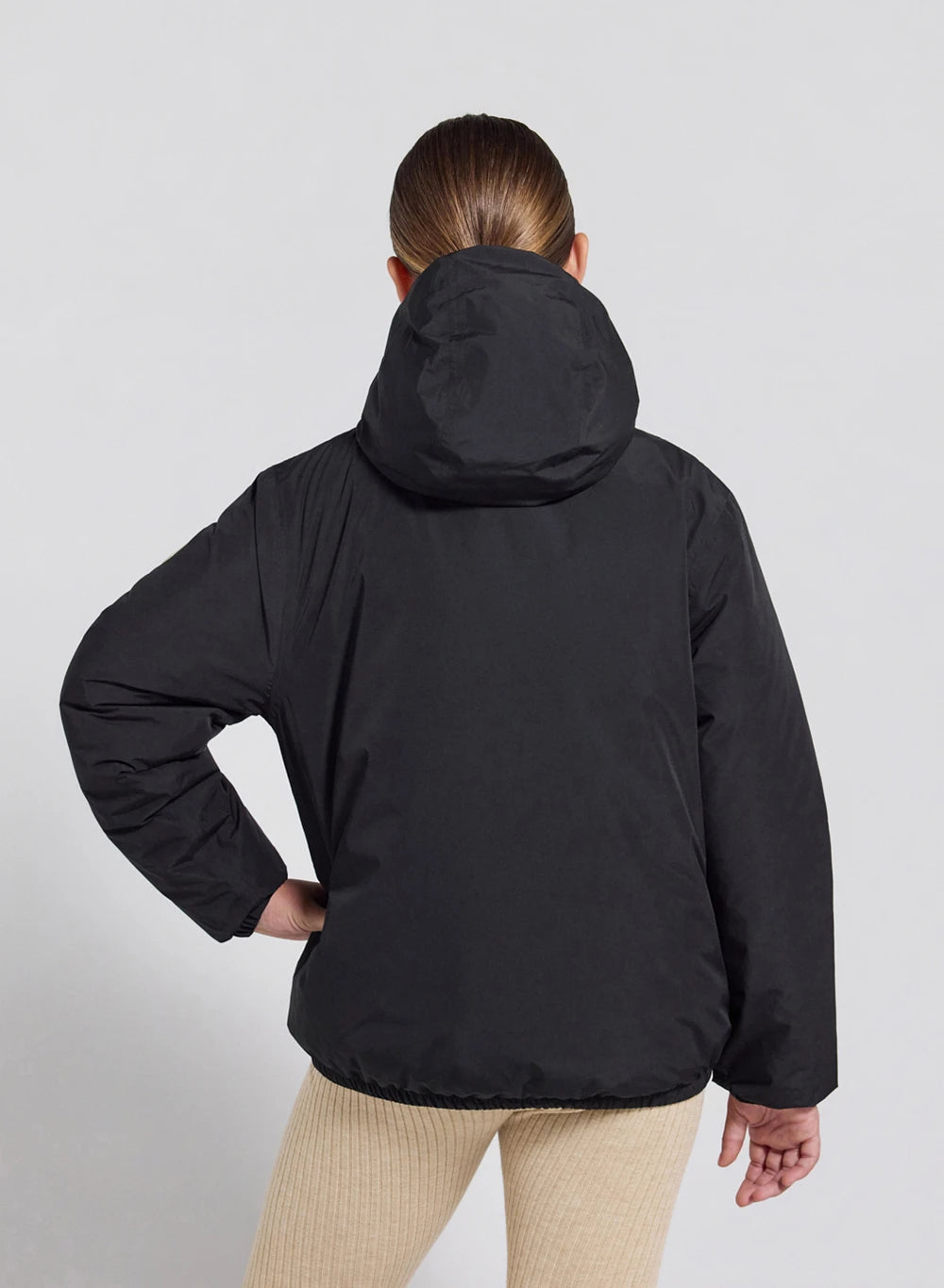 Waterproof hooded down jacket for children Density black