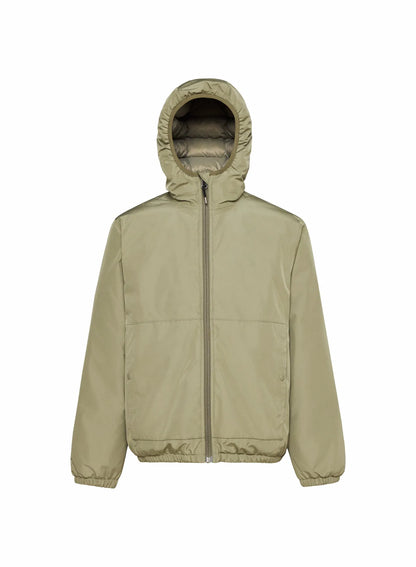 Children's hooded waterproof down jacket Density light khaki