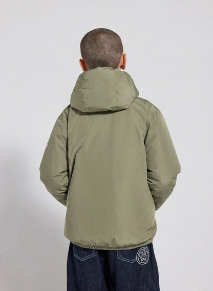 Children's hooded waterproof down jacket Density light khaki