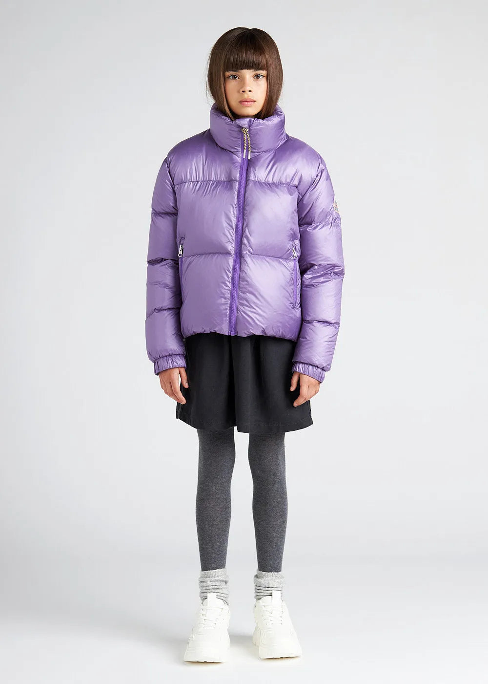 Shiny girls' down jacket Pyrenex Goldin Purple Heart
