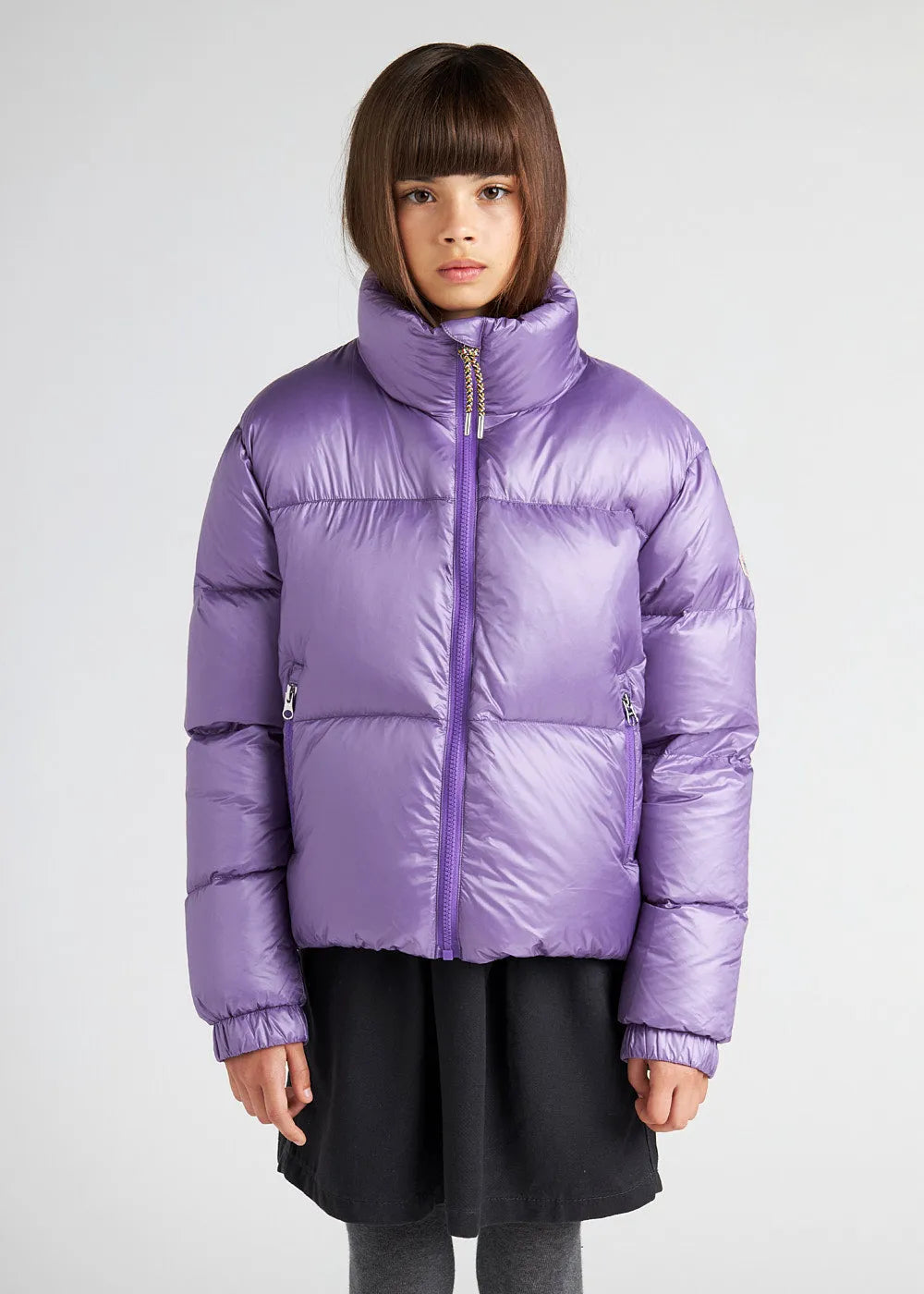 Shiny girls' down jacket Pyrenex Goldin Purple Heart