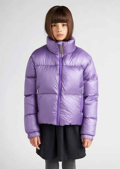 Shiny girls' down jacket Pyrenex Goldin Purple Heart