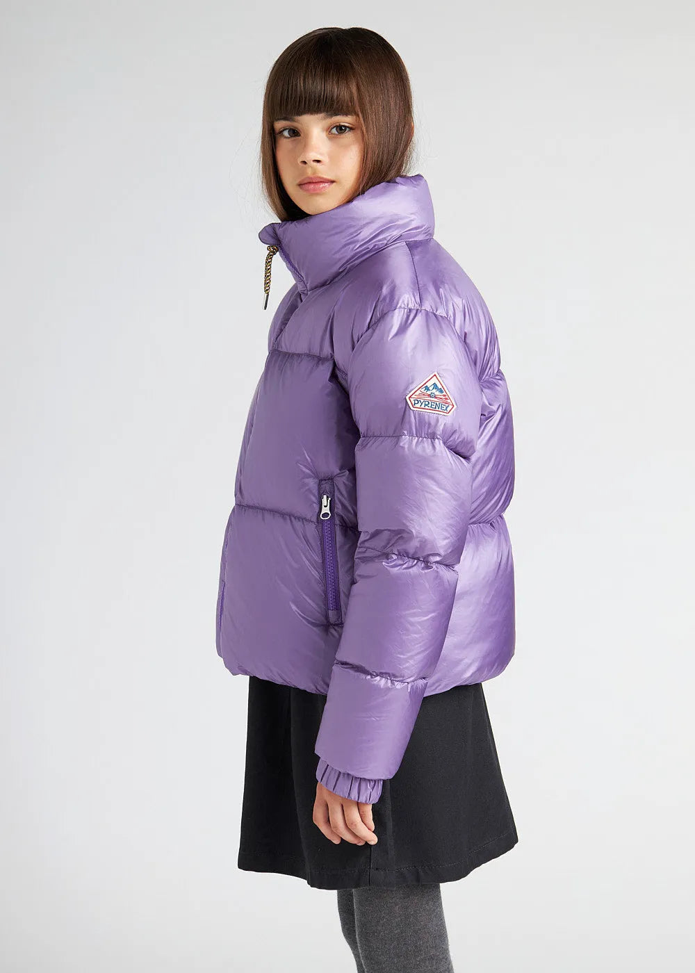 Shiny girls' down jacket Pyrenex Goldin Purple Heart