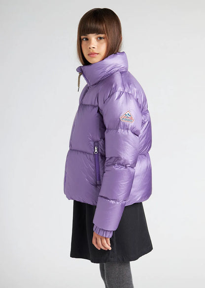 Shiny girls' down jacket Pyrenex Goldin Purple Heart