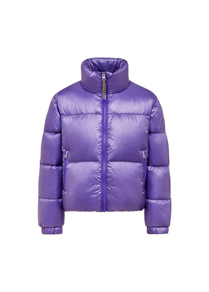 Shiny girls' down jacket Pyrenex Goldin Purple Heart