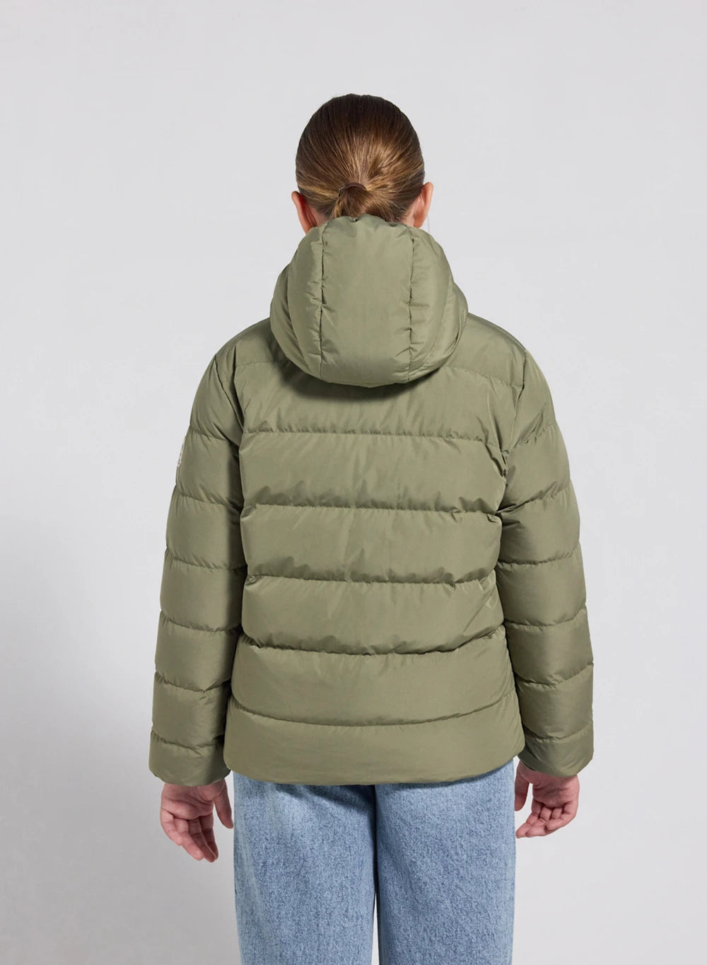 Children's Pyrenex Keylinn reversible down jacket in light khaki