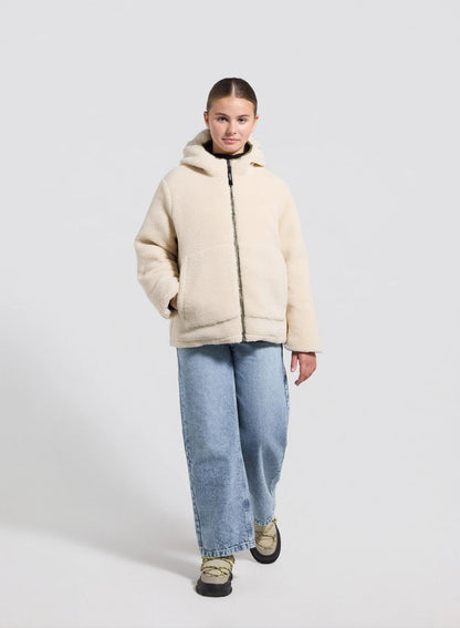 Children's Pyrenex Keylinn reversible down jacket in light khaki