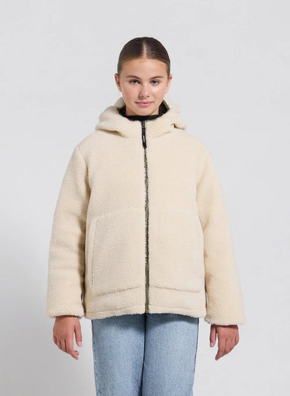 Children's Pyrenex Keylinn reversible down jacket in light khaki