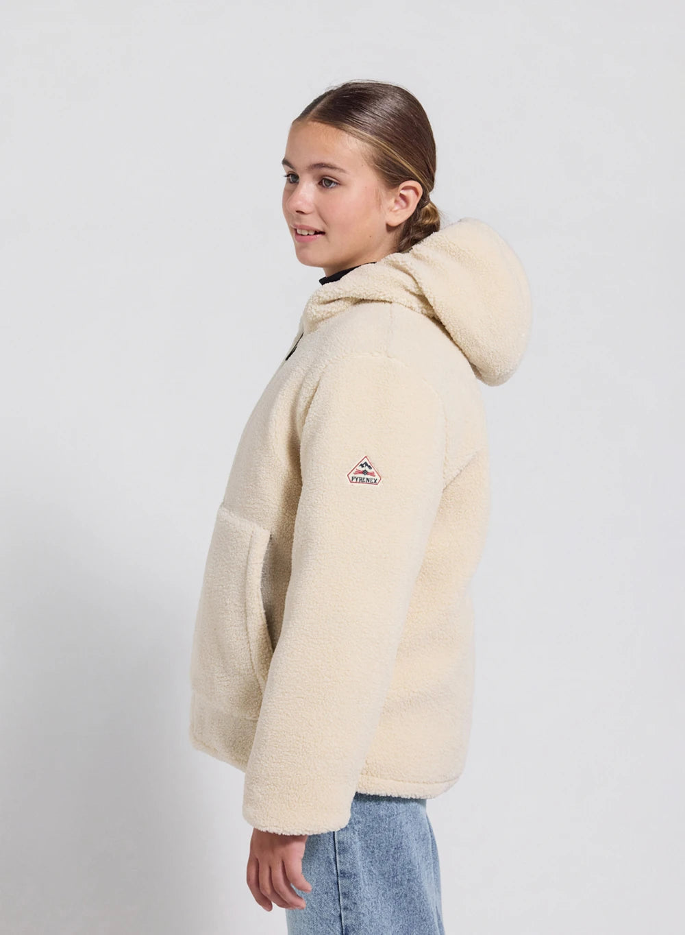 Children's Pyrenex Keylinn reversible down jacket in light khaki