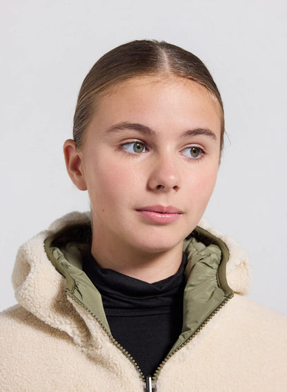 Children's Pyrenex Keylinn reversible down jacket in light khaki