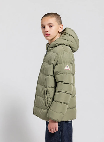 Children's Pyrenex Keylinn reversible down jacket in light khaki