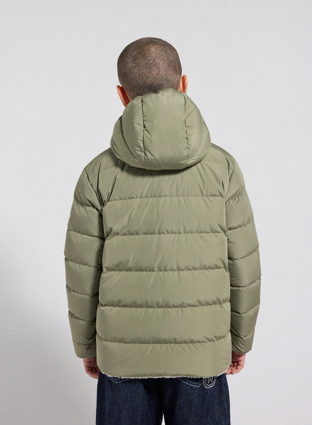 Children's Pyrenex Keylinn reversible down jacket in light khaki