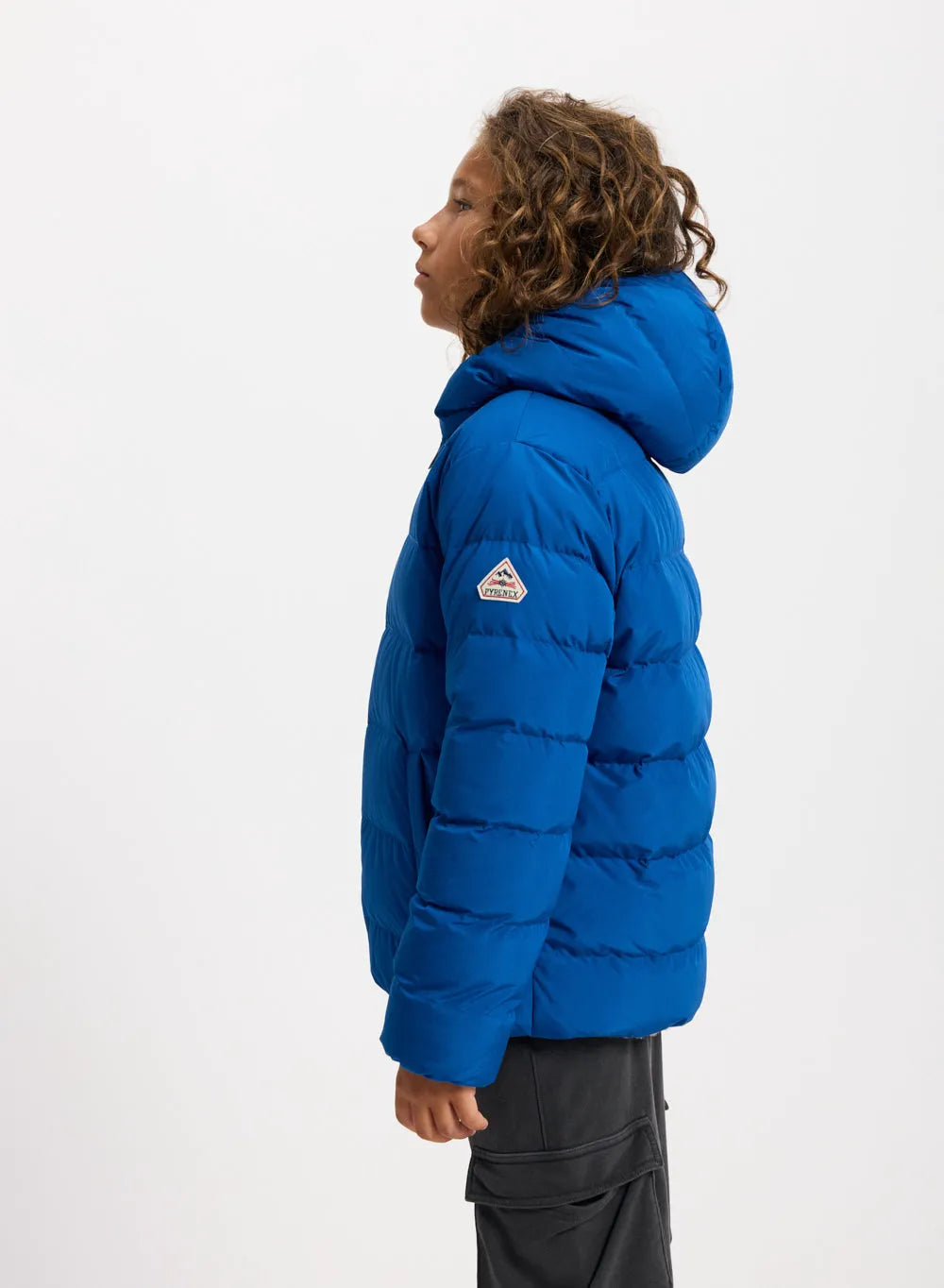 Pyrenex Keylinn children's reversible down jacket in electric blue
