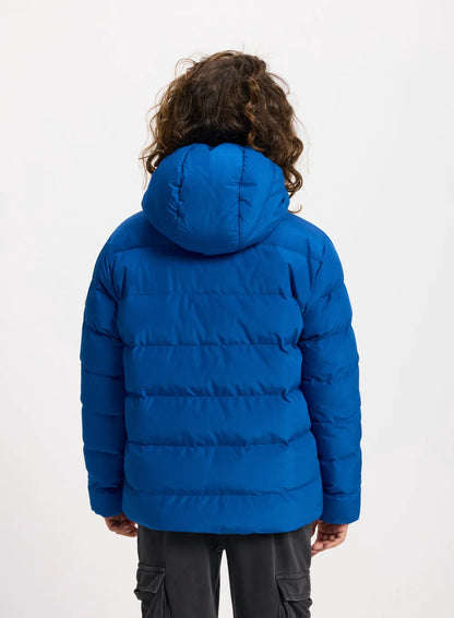 Pyrenex Keylinn children's reversible down jacket in electric blue