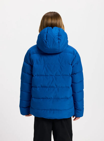 Pyrenex Keylinn children's reversible down jacket in electric blue