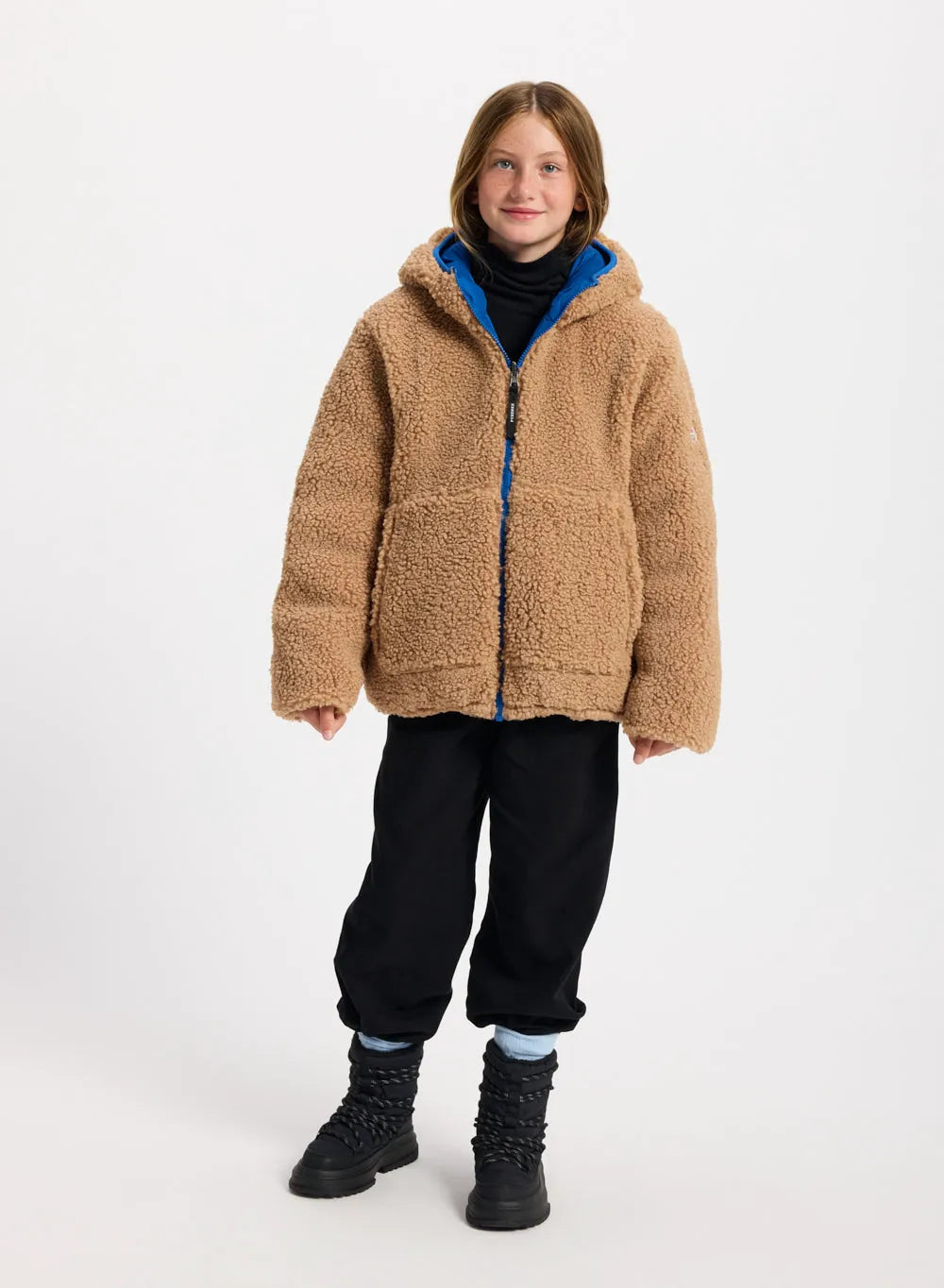 Pyrenex Keylinn children's reversible down jacket in electric blue