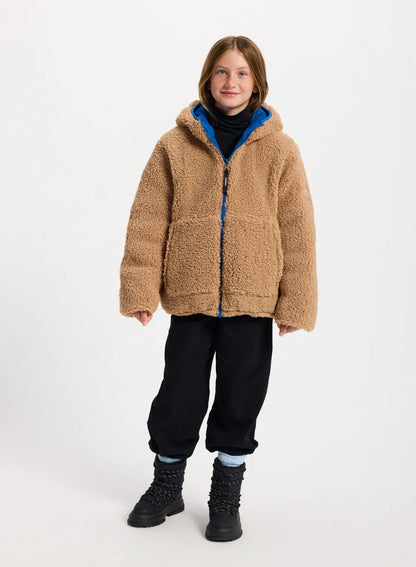 Pyrenex Keylinn children's reversible down jacket in electric blue