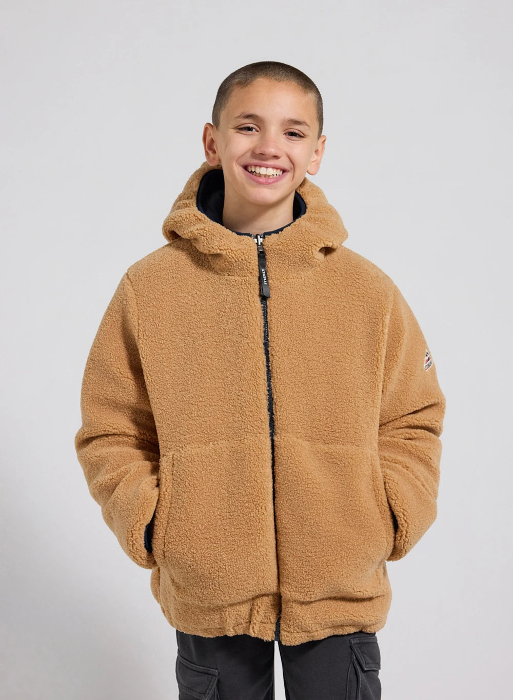 Pyrenex Keylinn children's reversible navy blue down jacket
