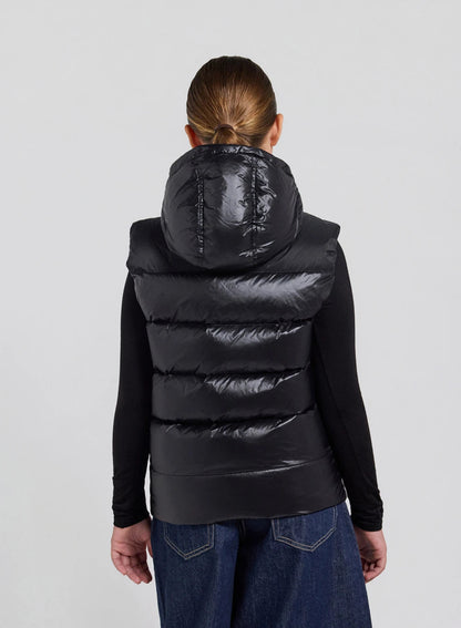 Pyrenex John black sleeveless children's down jacket