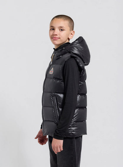 Pyrenex John black sleeveless children's down jacket