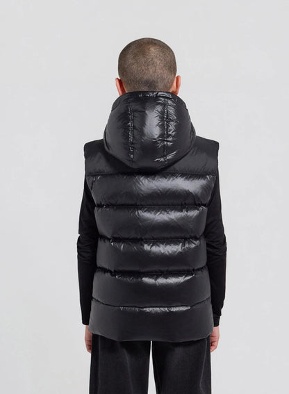 Pyrenex John black sleeveless children's down jacket