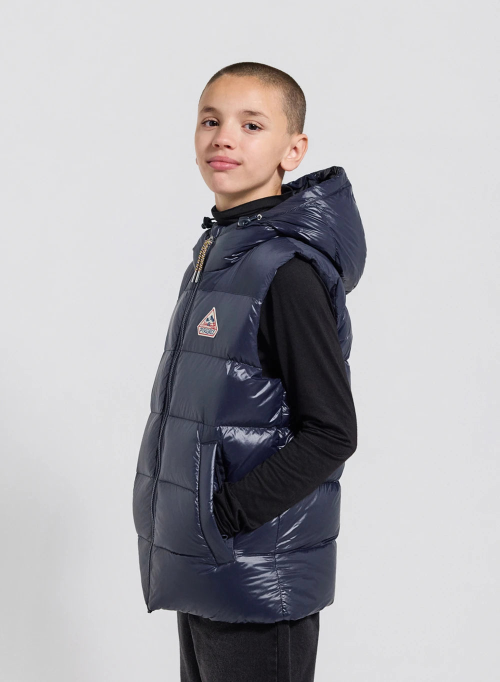 Pyrenex John children's sleeveless down jacket in navy blue